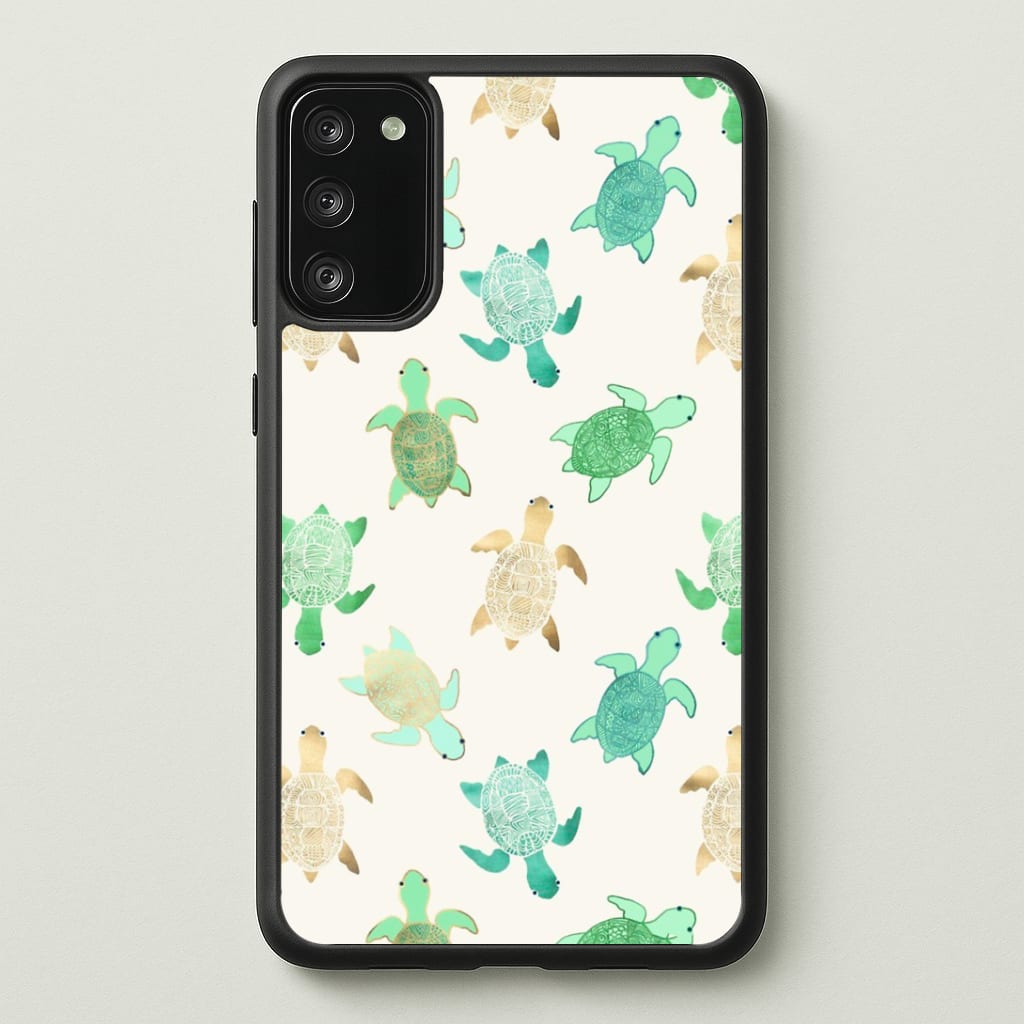 Gilded Jade & Mint Turtles Phone Case - Galaxy S20FE / Standard