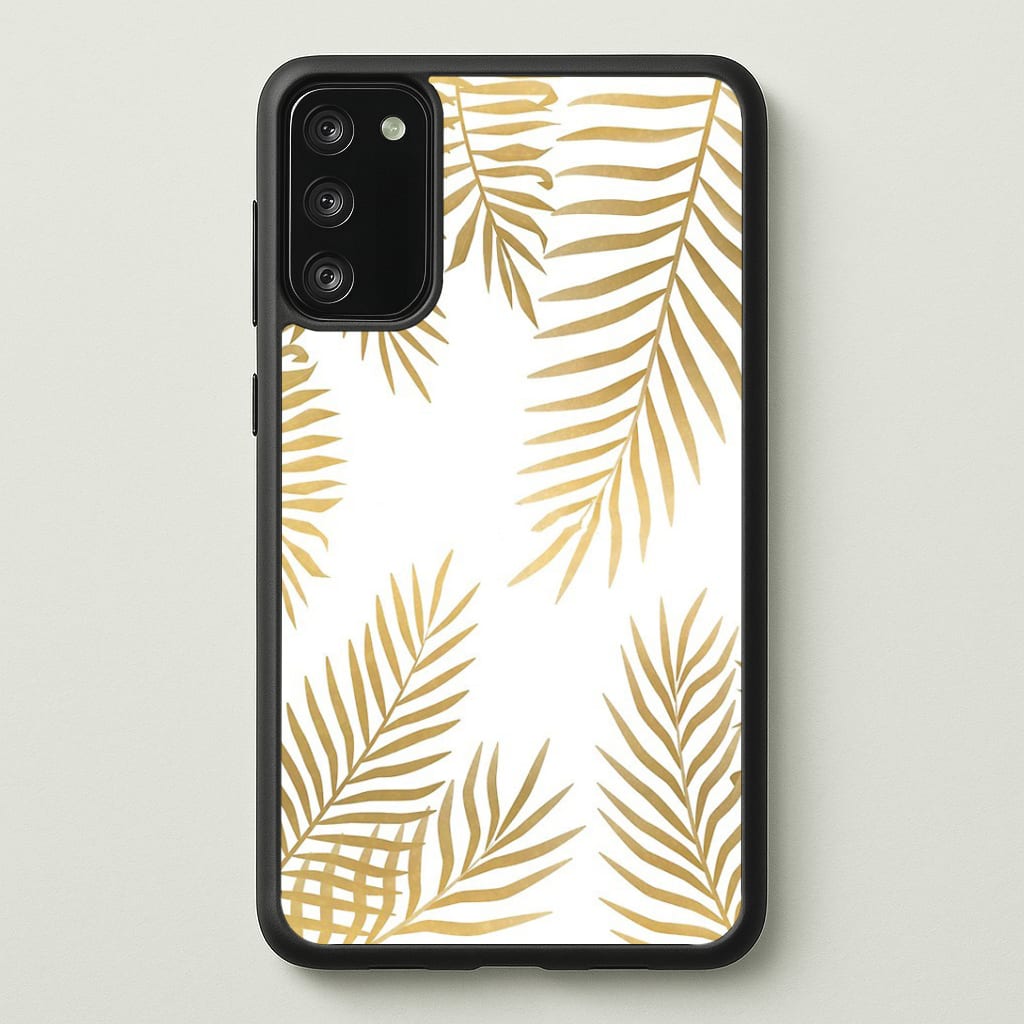 Gold Palm Leaf Pattern Phone Case - Galaxy S20FE / Standard