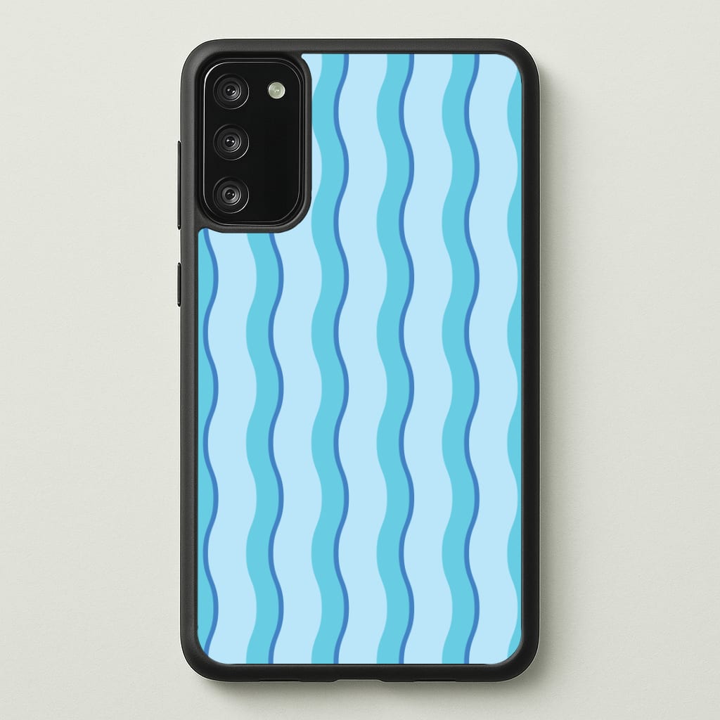 Blue Wavy Stripes Pattern Phone Case