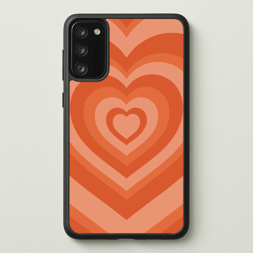 Orange - Colourful Hearts Phone Case - Galaxy S20FE / Standard