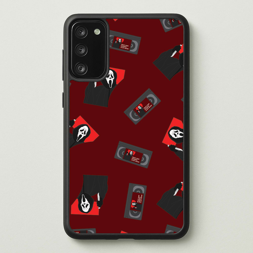 VHS & Ghostface Pattern Phone Case - Galaxy S20FE / Standard