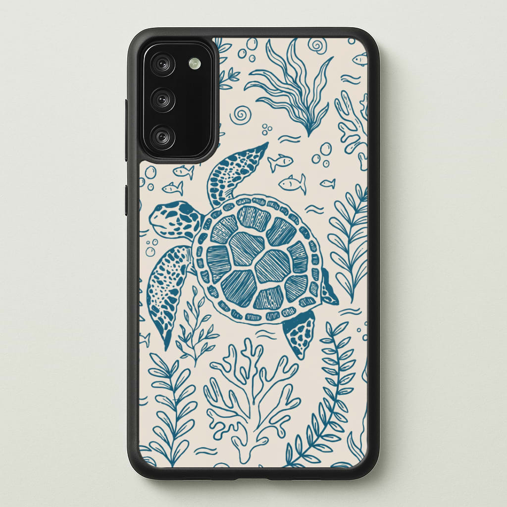 Teal Turtle Reef Phone Case