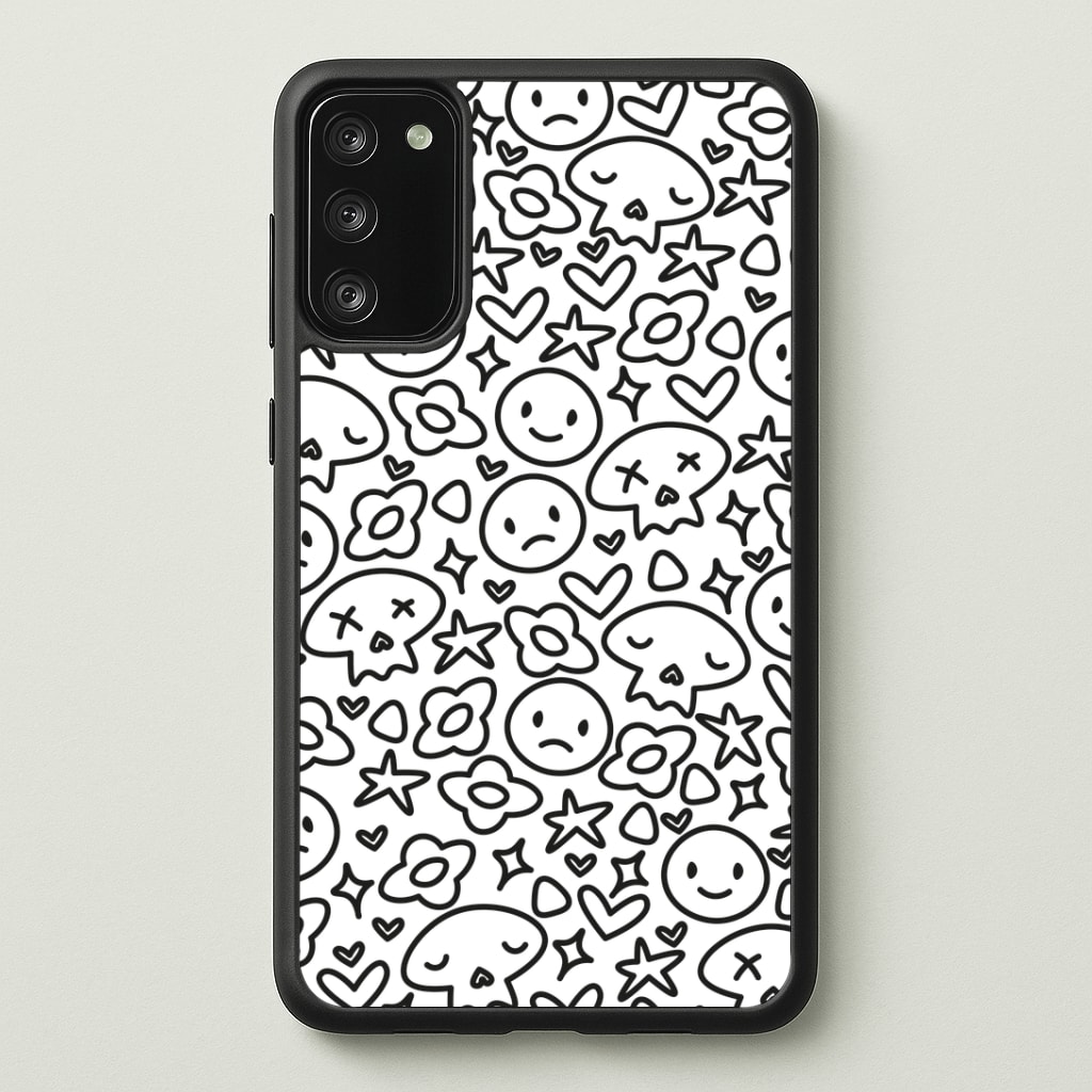 White Skulls - Skate Aesthetic Phone Case - Galaxy S20FE / Standard