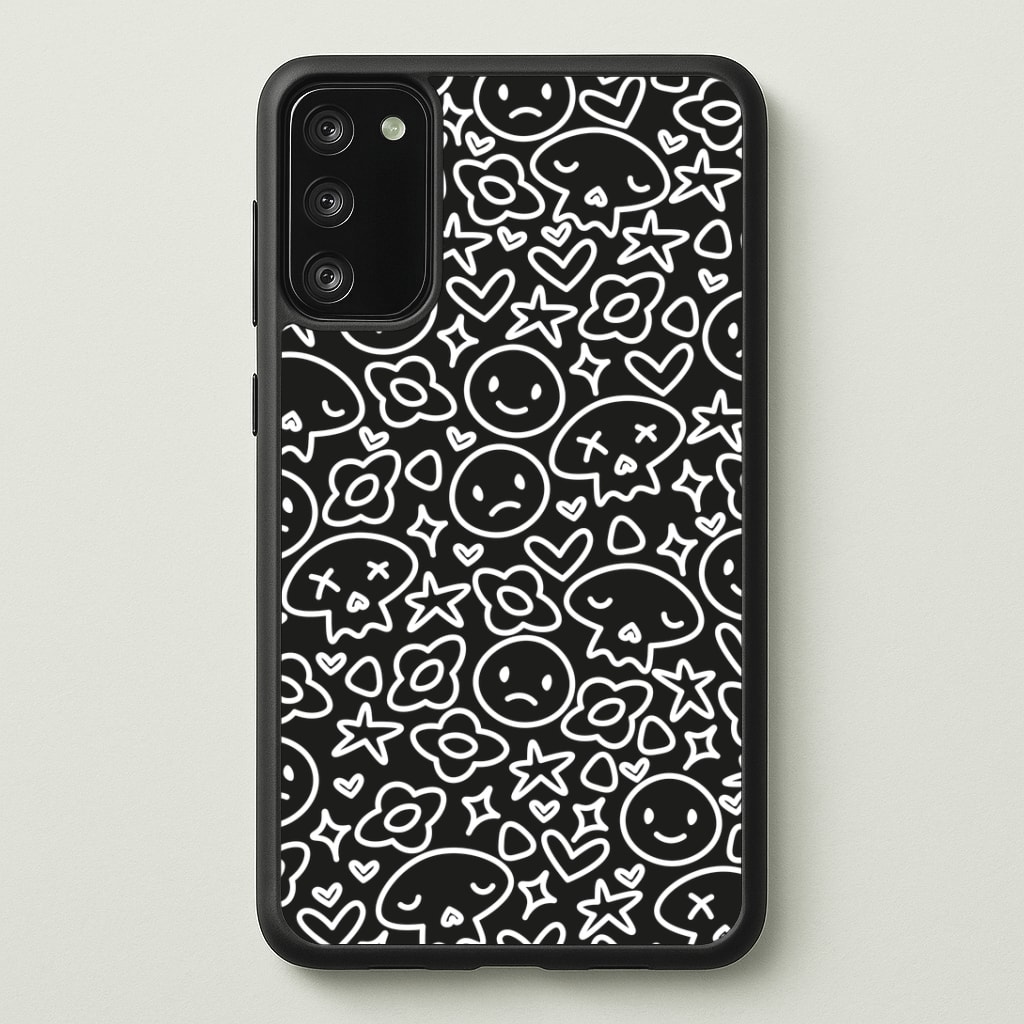 Black Skulls - Skate Aesthetic Phone Case - Galaxy S20FE / Standard