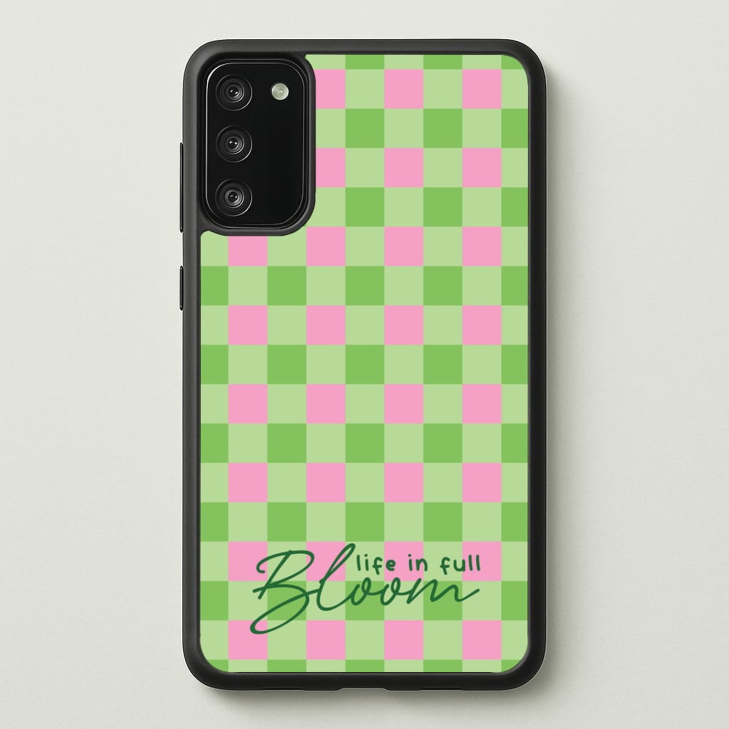 Life In Full Bloom Checkered Phone Case - Galaxy S20FE / Standard