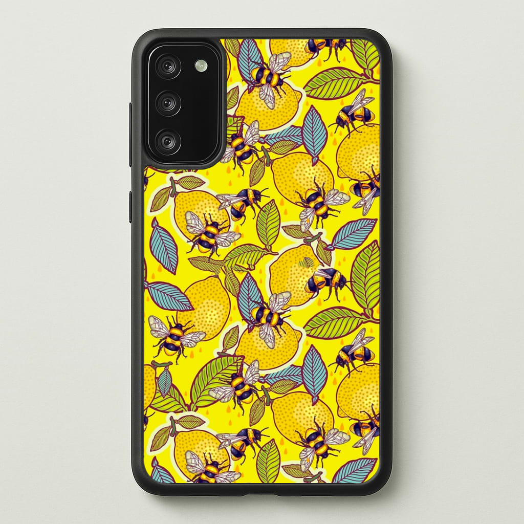 Yellow Lemon and Bee Phone Case - Galaxy S20FE / Standard