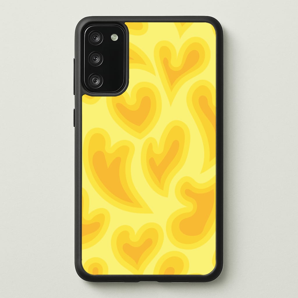 Trippy Summer Hearts Yellow Pattern Phone Case - Galaxy S20FE / Standard