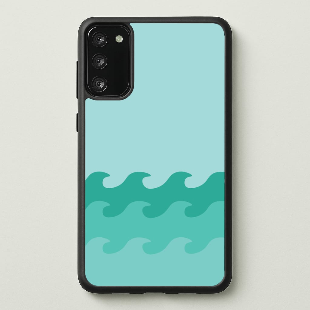 Cyan Beach Waves Pattern Phone Case - Galaxy S20FE / Standard