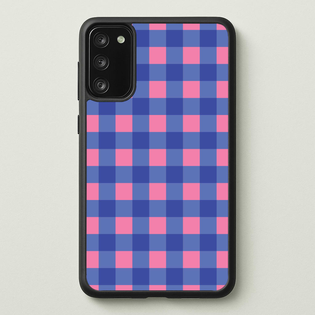 Pink And Blue Checkered Pattern Phone Case - Galaxy S20FE / Standard