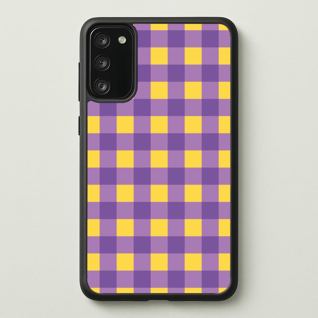 Purple And Yellow Checkered Pattern Phone Case - Galaxy S20FE / Standard