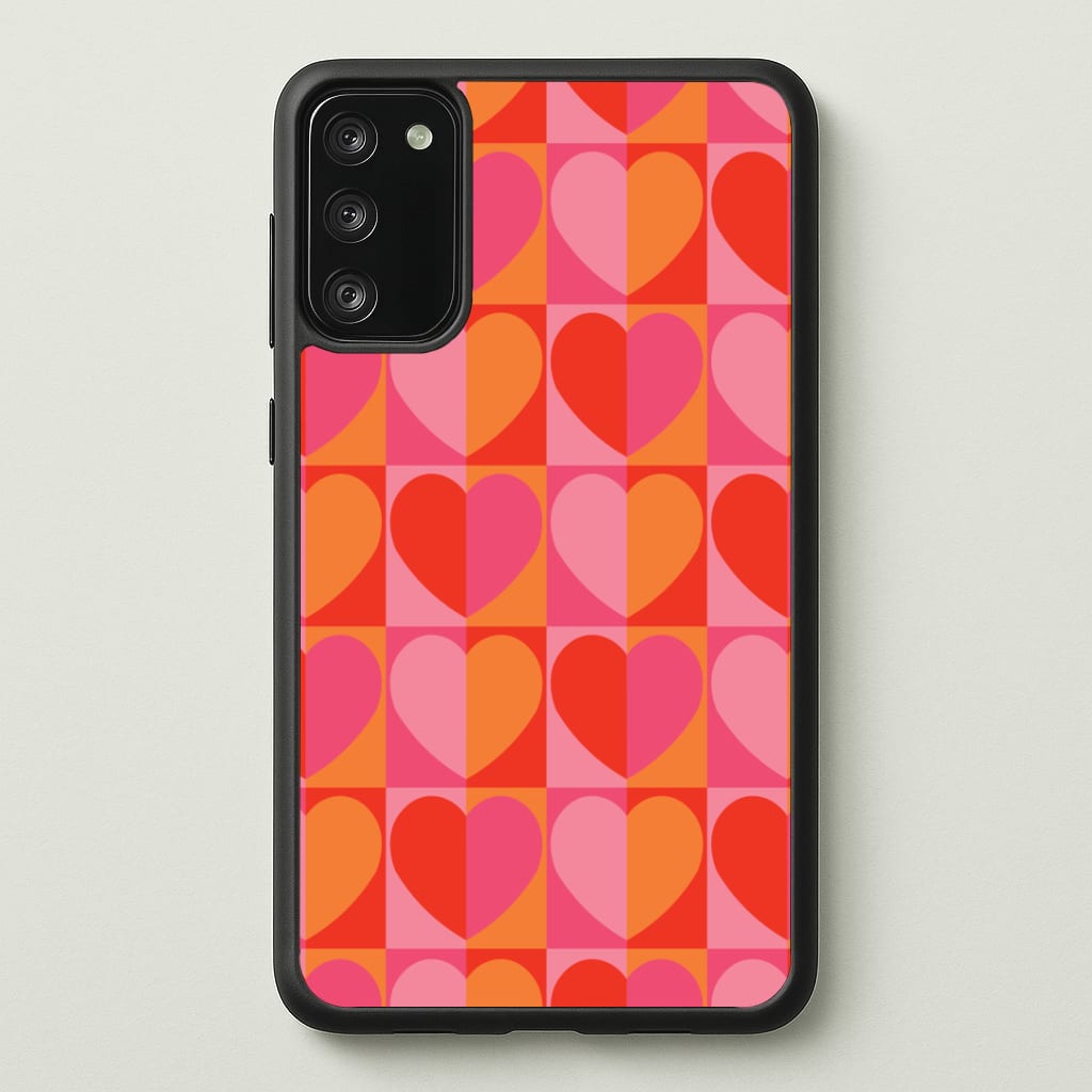 Sunset Hearts Pattern Phone Case - Galaxy S20FE / Standard