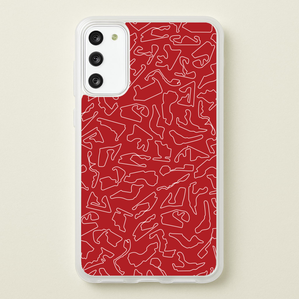 Track Outlines Red Phone Case