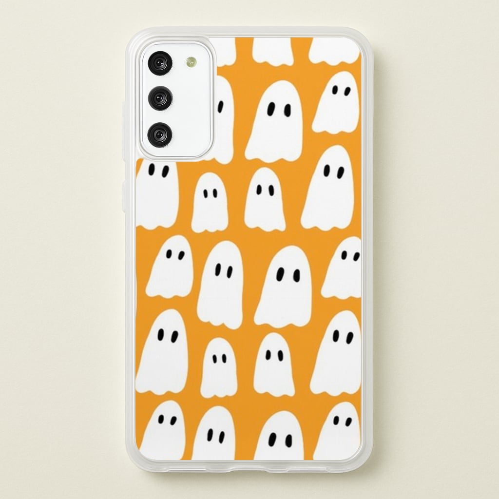 Orange Ghost Halloween Pattern Phone Case