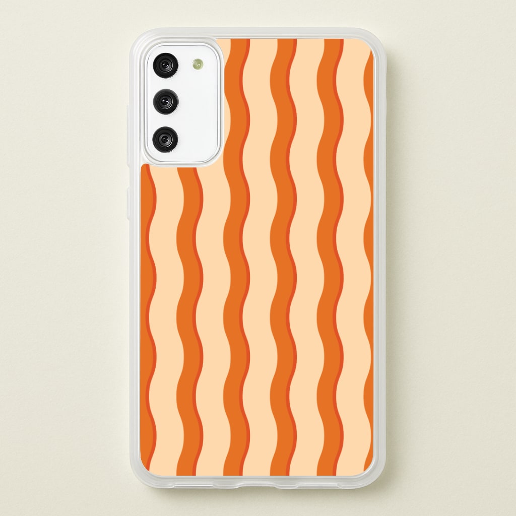 Orange Wavy Stripes Pattern Phone Case