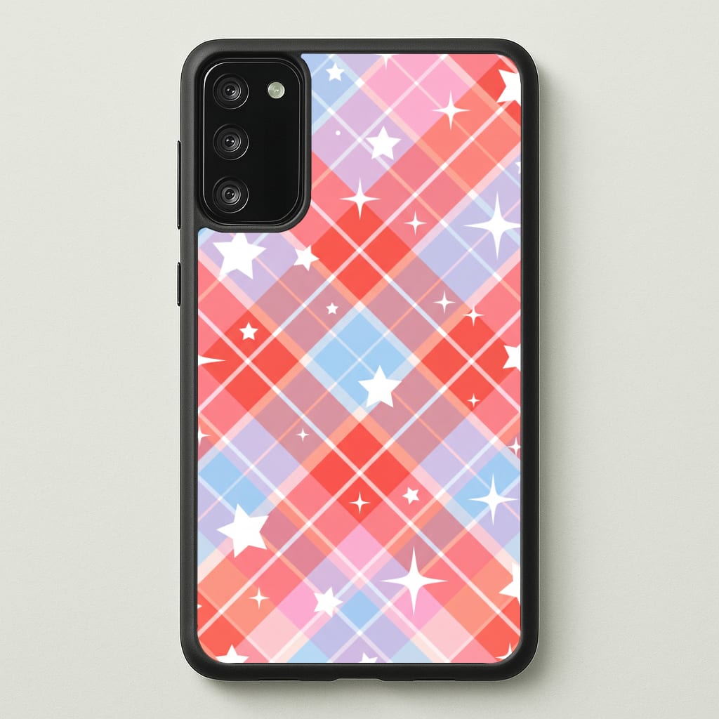 Coral Plaid Starfall Phone Case