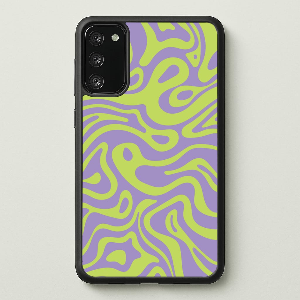 Green And Purple Waves Pattern Phone Case