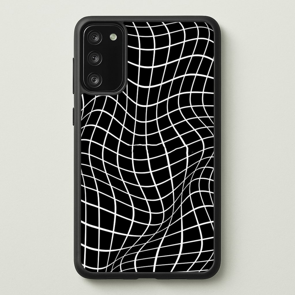 Black Wavy Grid Pattern Phone Case