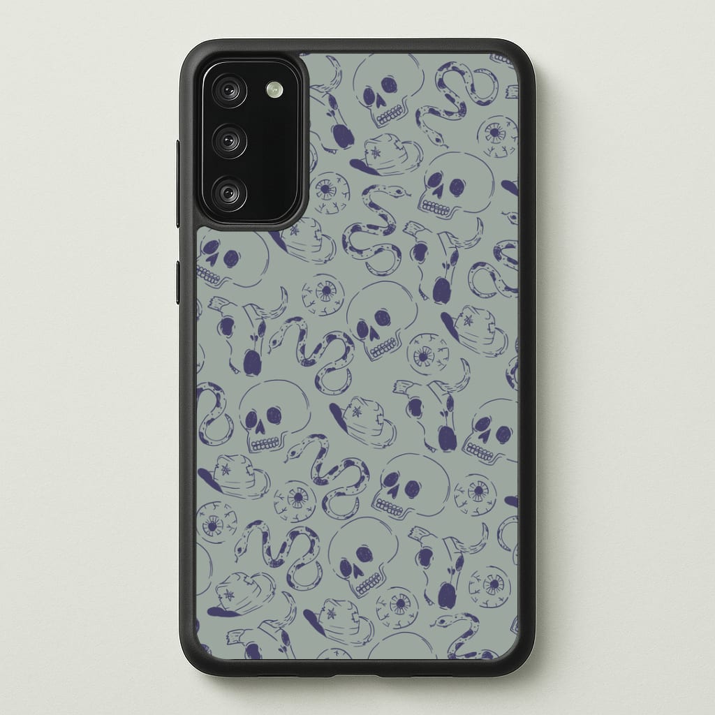 Blue Snakes And Skulls - Western Phone Case