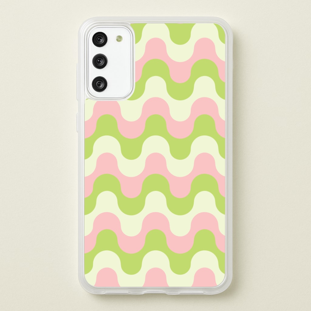 Green And Pink Retro Waves Pattern Phone Case