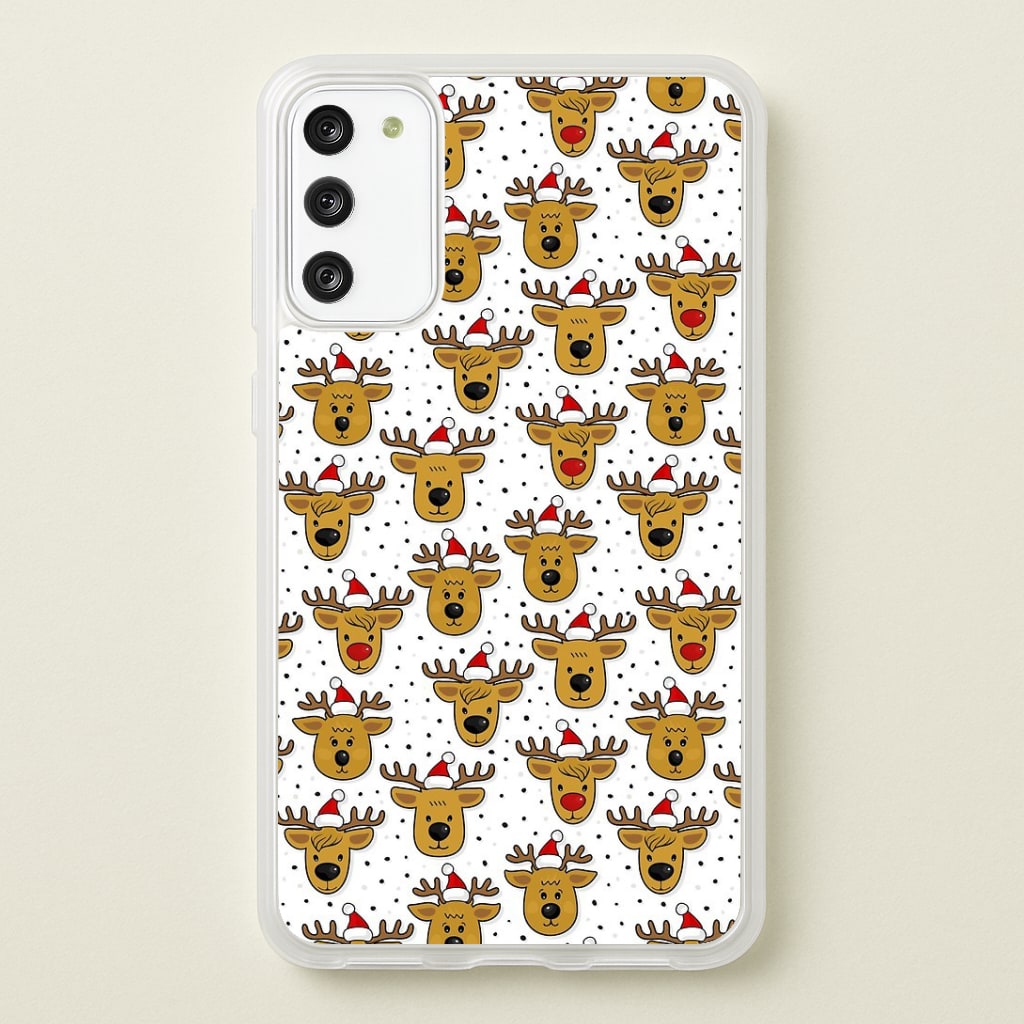 Reindeers In Santa Hats Pattern Phone Case