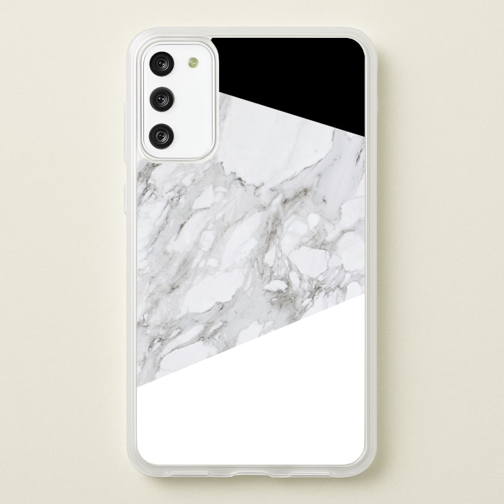 White, Black and Marble Pattern Phone Case