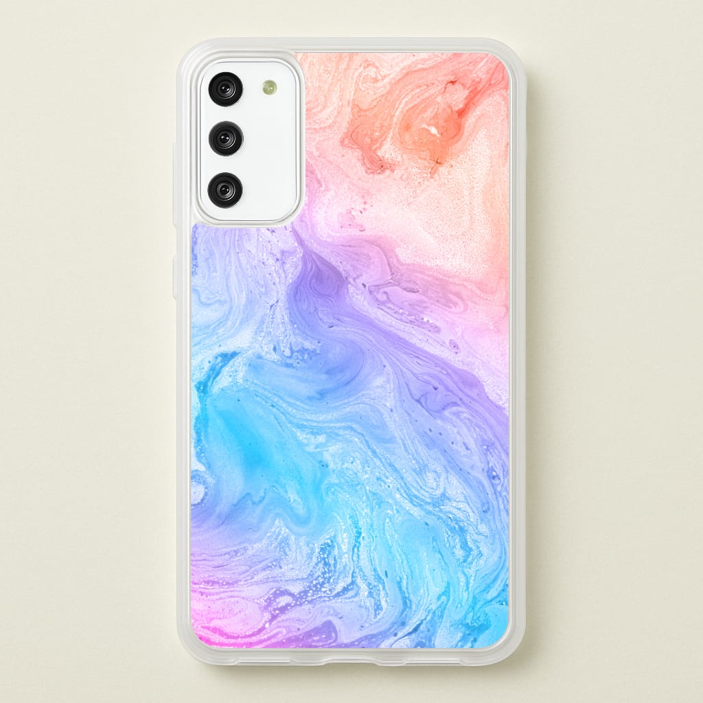 Blue and Peach Marble Phone Case