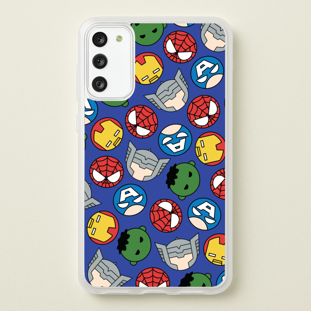 Cute Chibi Heroes Pattern Blue Phone Case