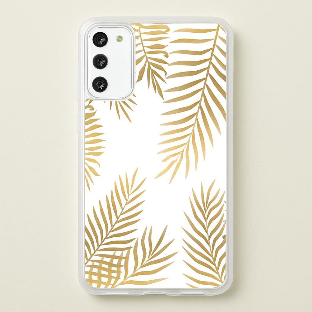 Gold Palm Leaf Pattern Phone Case