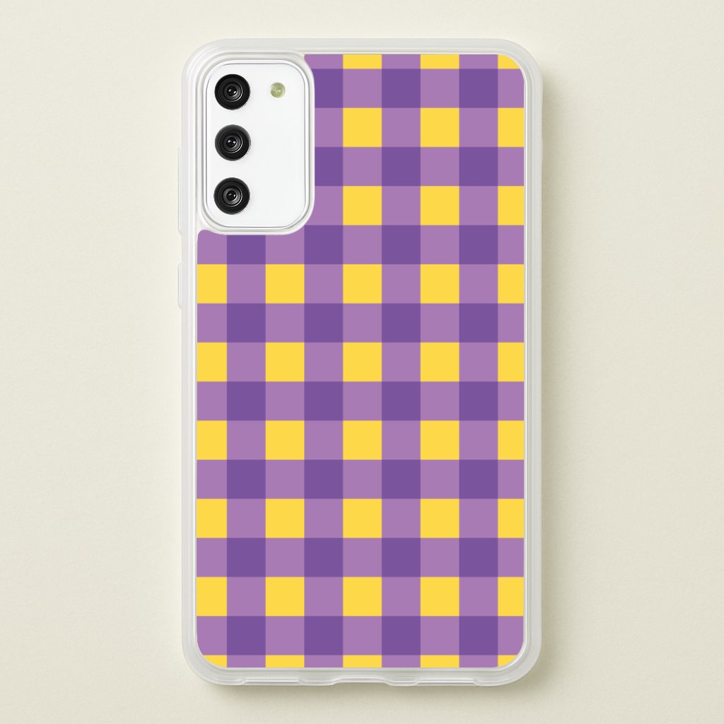 Purple And Yellow Checkered Pattern Phone Case