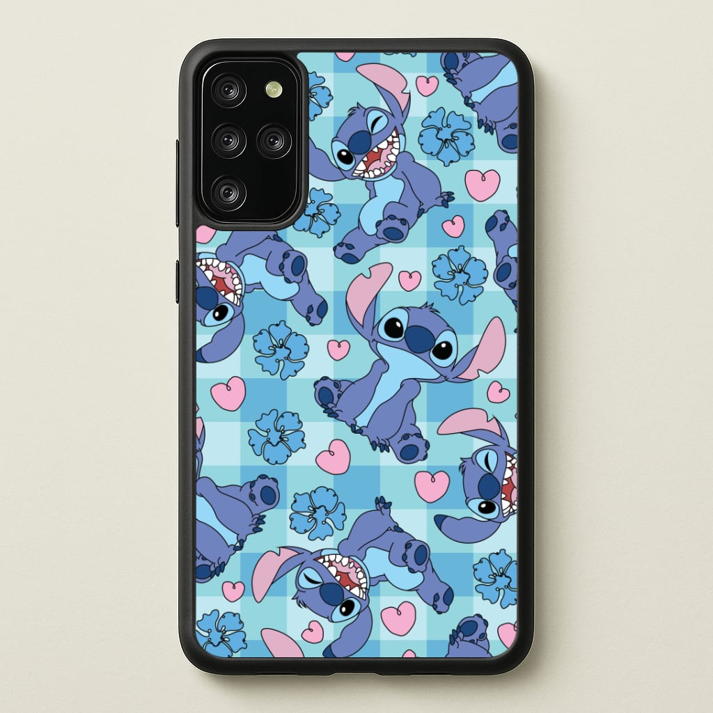 Blue Alien And Hearts Pattern Phone Case