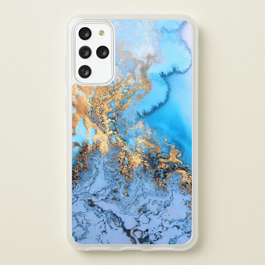 Sea Blue and Gold Marble Phone Case