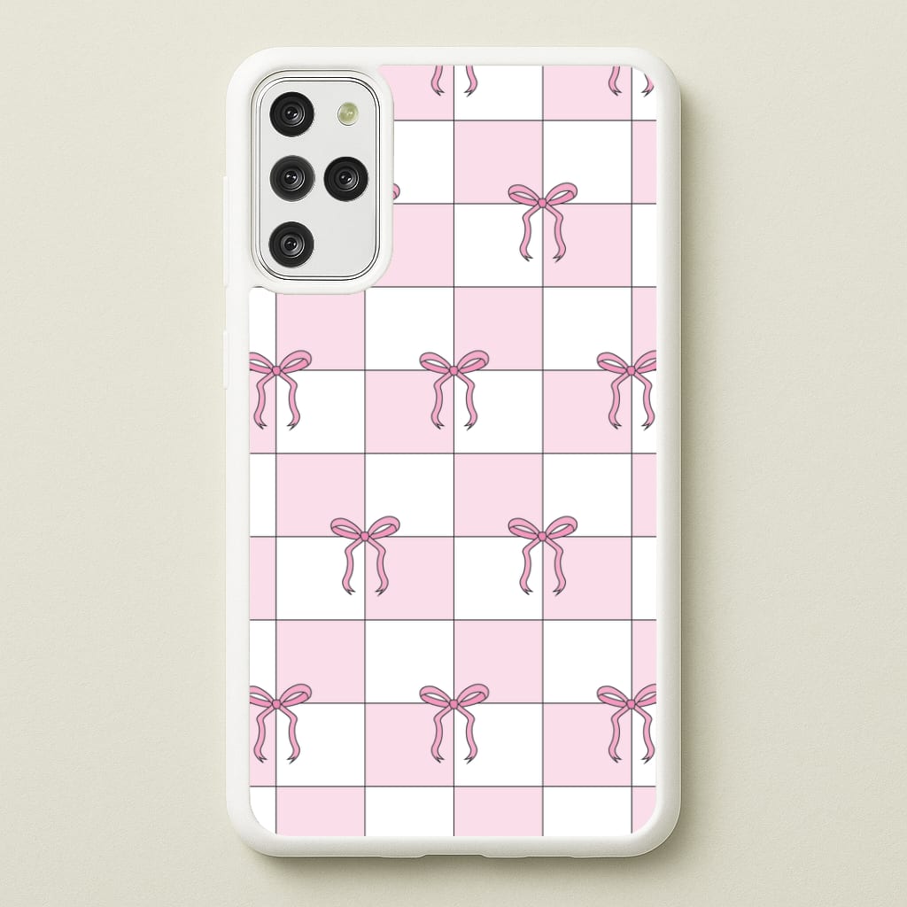 Checkered Pink Coquette Bows Phone Case