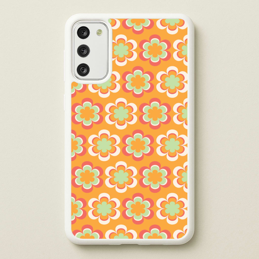 Orange Retro Flowers Pattern Phone Case