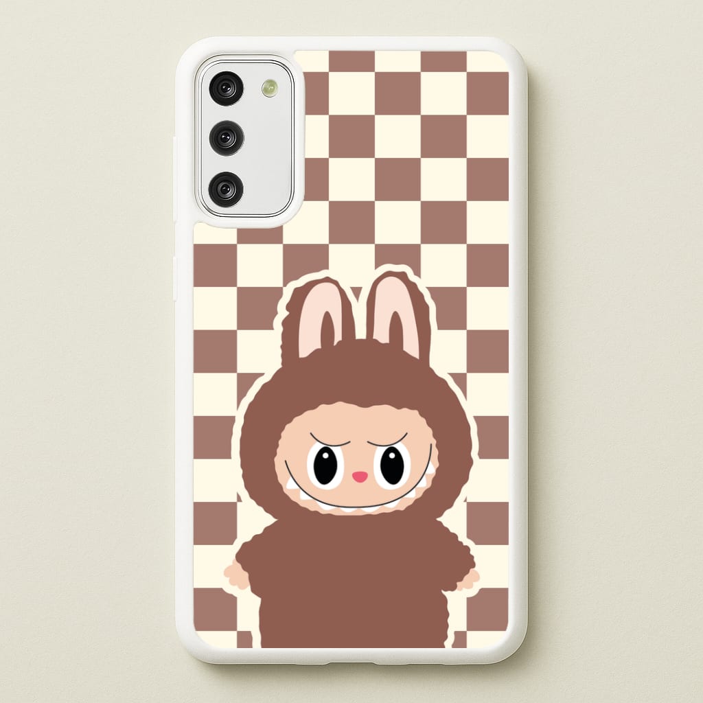 Checkered Cute Brown Monster Phone Case