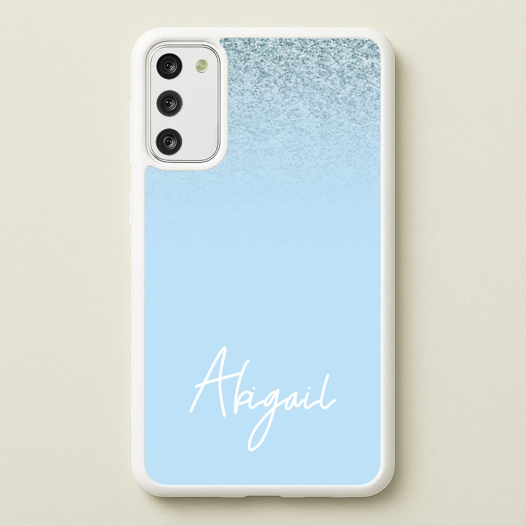 Blue Glitter Personalised Name Phone Case