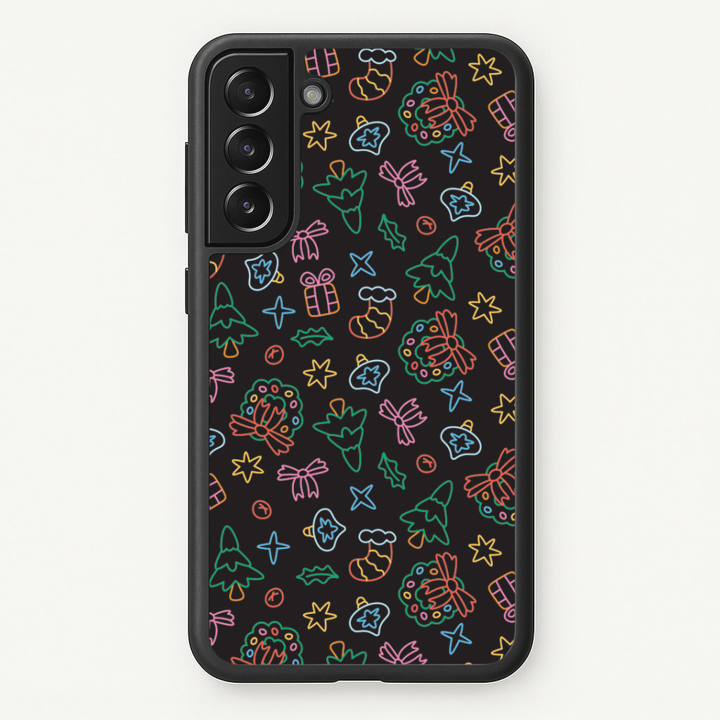 Neon Christmas Icons Pattern I Phone Case