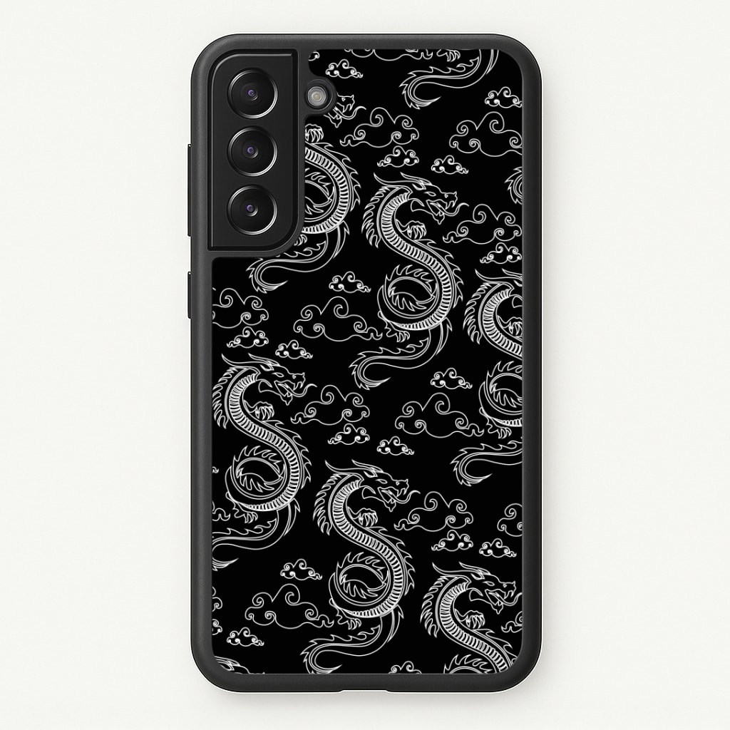 Black And White Dragon Pattern Phone Case