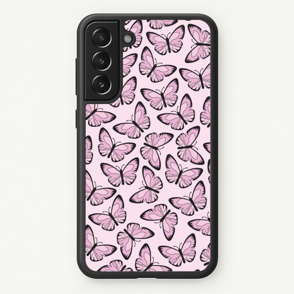 Pink And Black Butterfly - Butterfly Patterns Phone Case