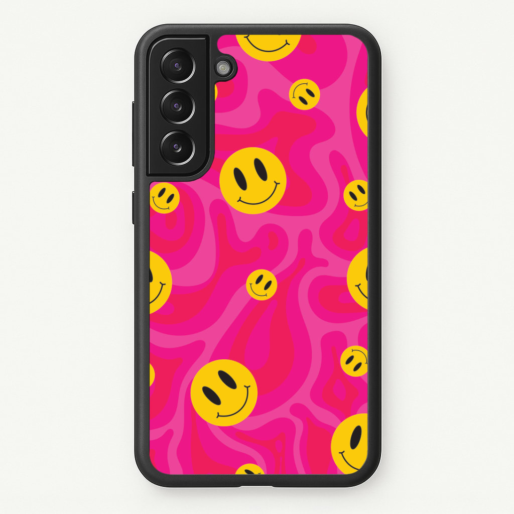 Pink Wavey Smileys Pattern Phone Case