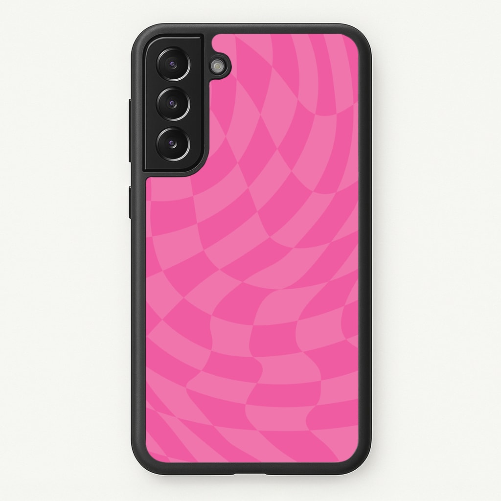 Pink Trippy Checkerboard Pattern Phone Case