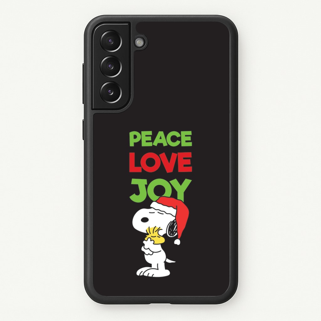 Peace, Love, Joy Christmas Cartoon Beagle Phone Case