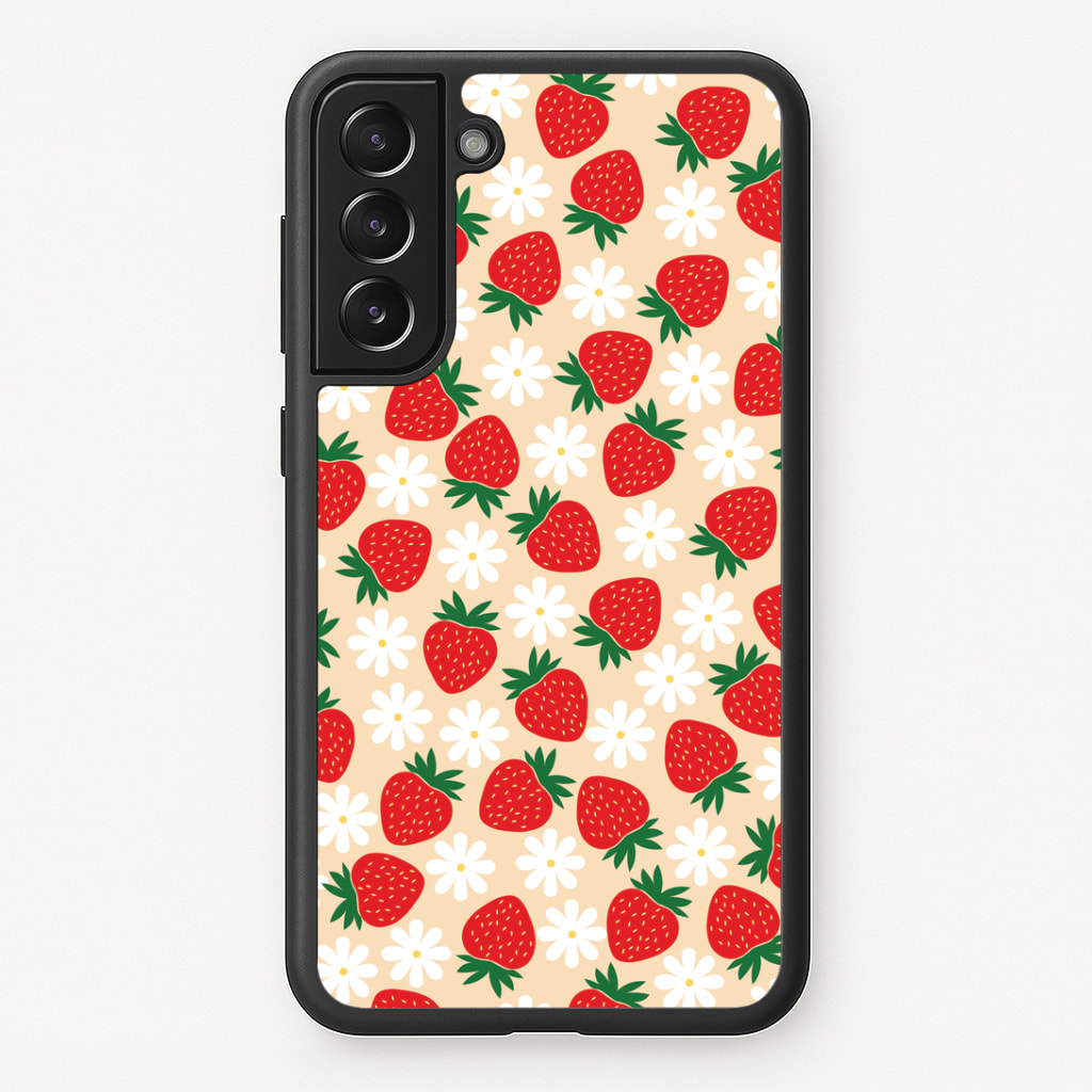 Strawberries and Flowers - Spring Patterns Phone Case