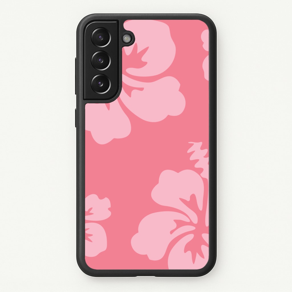 Pink Hawaiian Flowers Pattern Phone Case - Galaxy S21 Plus / Standard