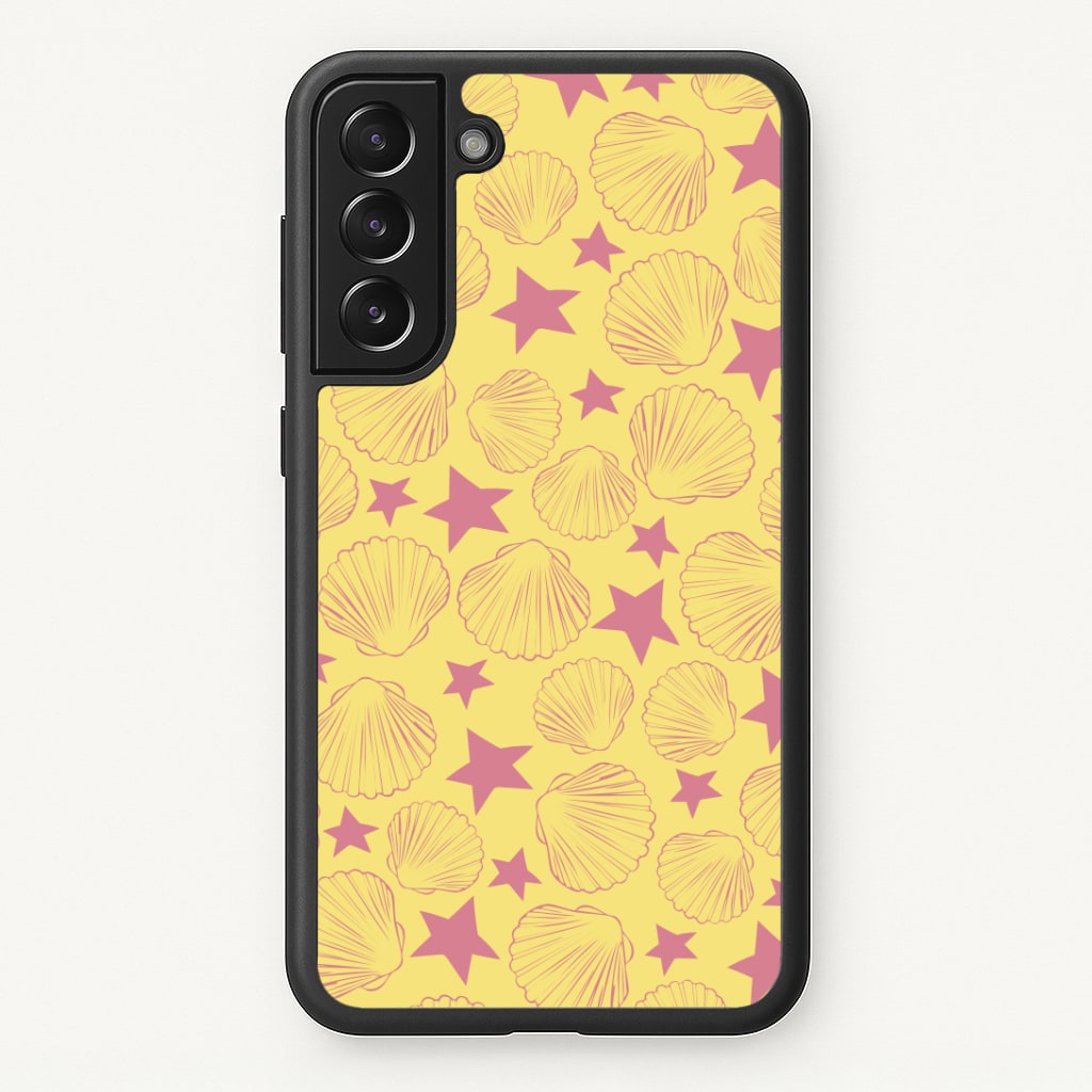 Seashells And Stars Yellow Pattern Phone Case