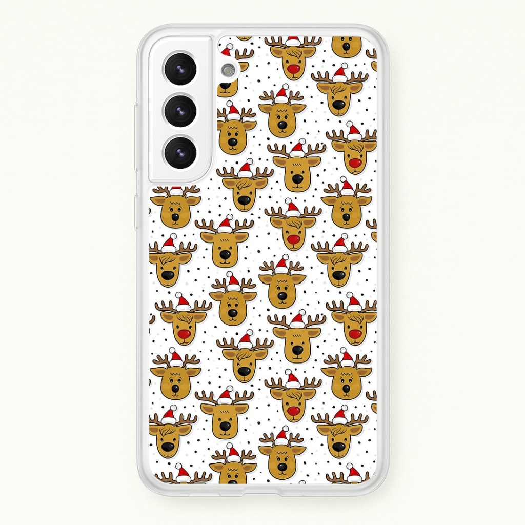 Reindeers In Santa Hats Pattern Phone Case