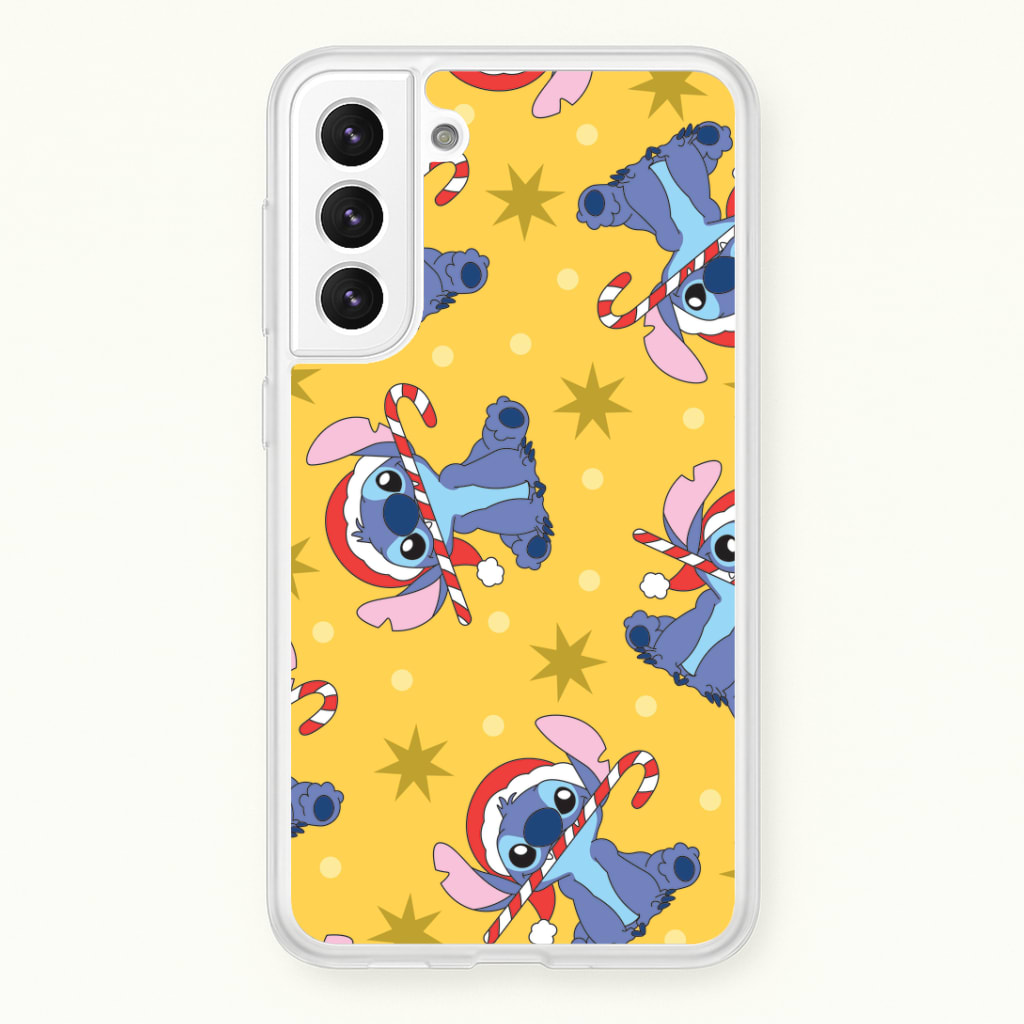 Cute Blue Alien Candycane Christmas Pattern Phone Case
