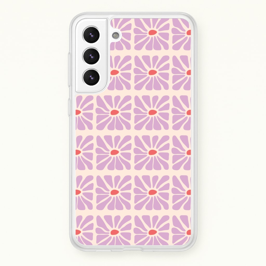 Square Abstract Flowers Mauve Phone Case