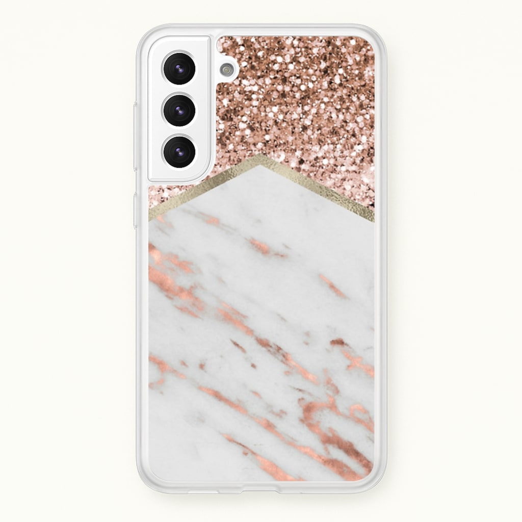 Rose Gold Marble & Glitter Phone Case