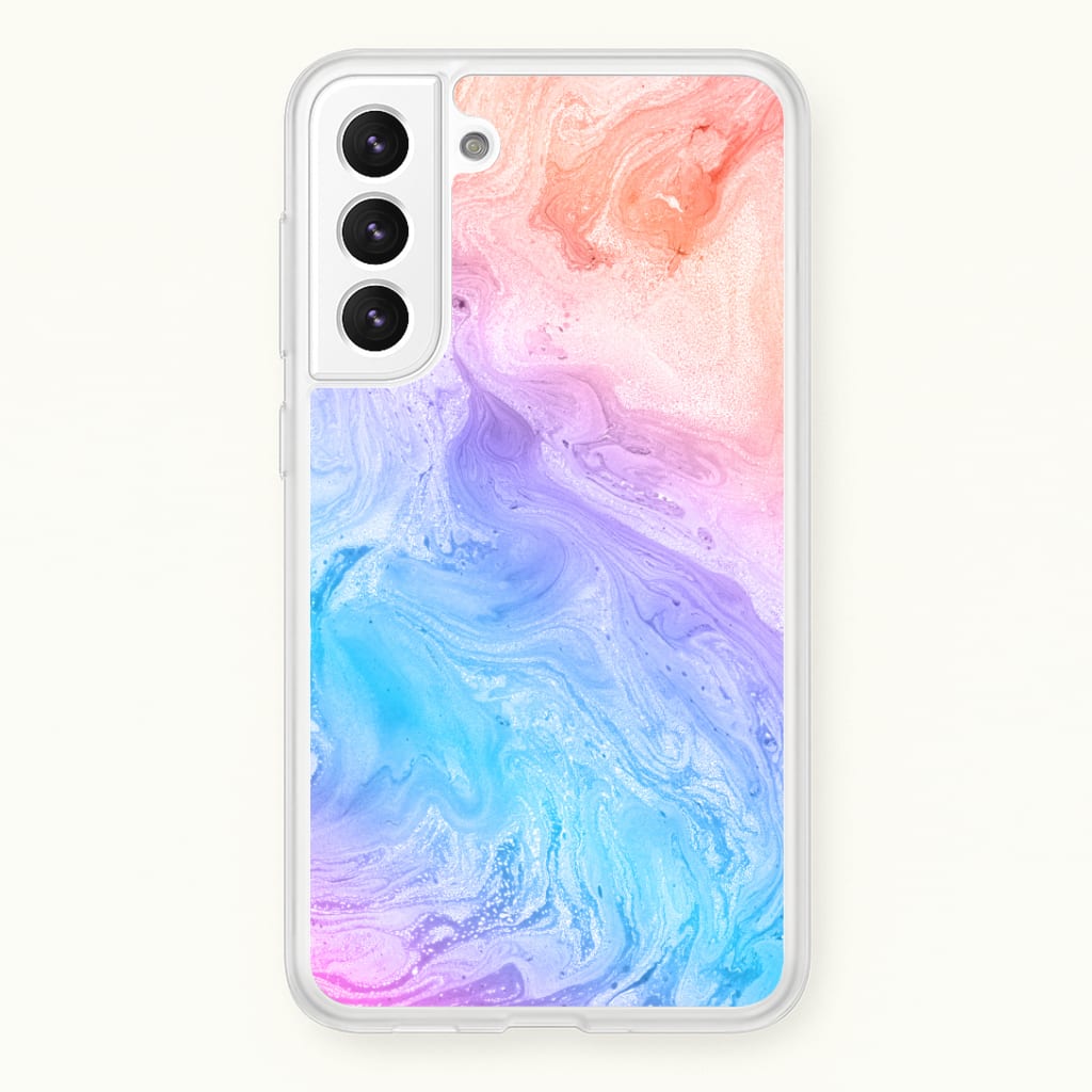 Blue and Peach Marble Phone Case