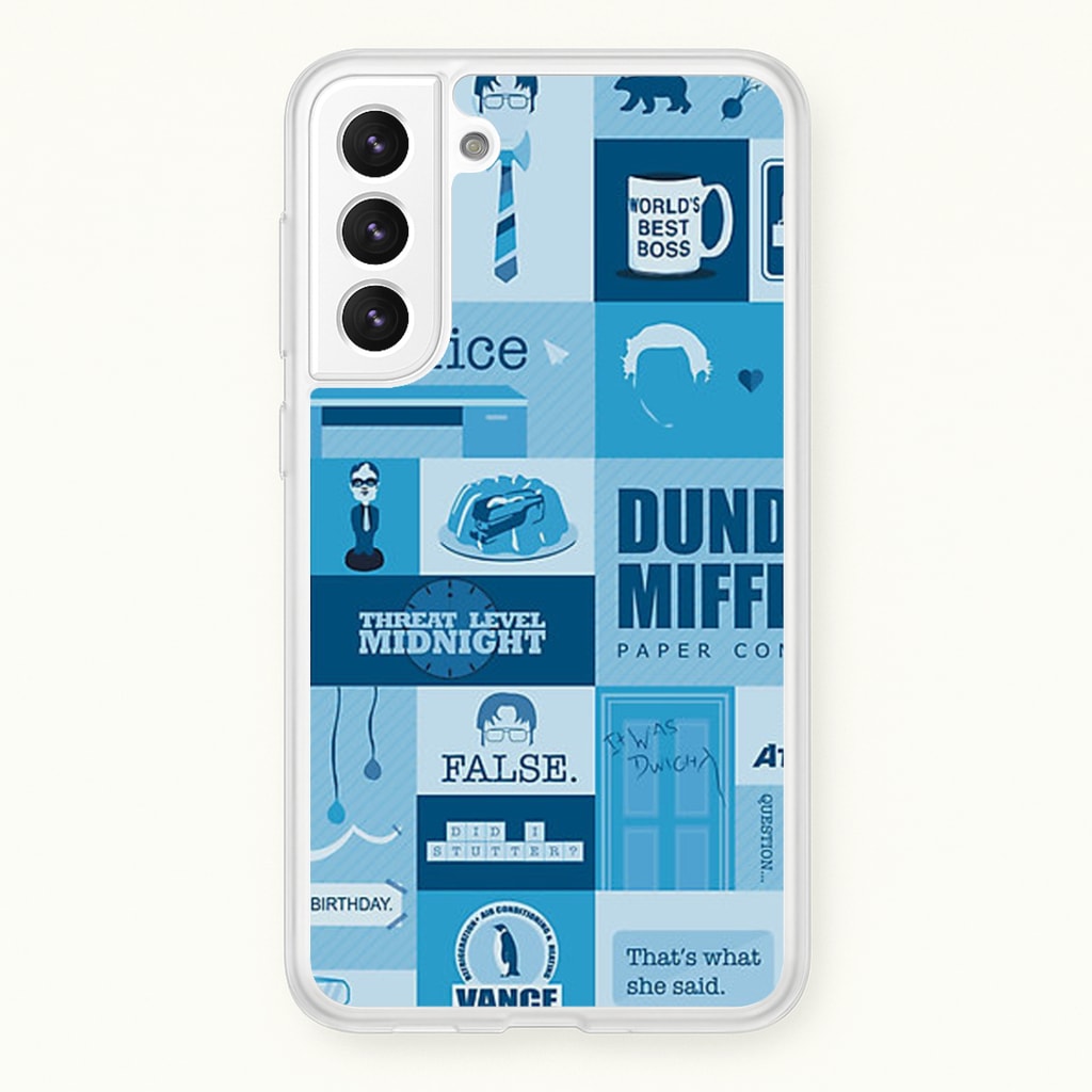 Office Blue Patchwork Phone Case